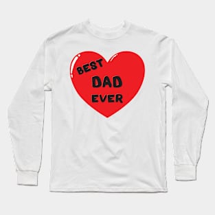 Best dad ever heart doodle hand drawn design Long Sleeve T-Shirt